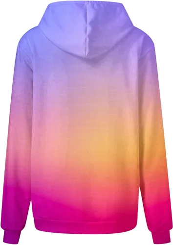 Vista 3 de symoid Sudaderas con capucha para mujer 2023, de manga larga, estilo casual, de gran tamaño, ajuste holgado, con cordón de moda, sin botones