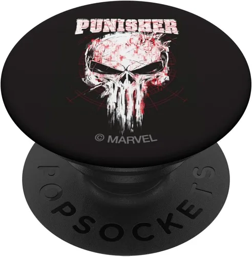 Vista 6 de Marvel The Punisher Skull Splattered Logo PopSockets MagSafe PopGrip para iPhone