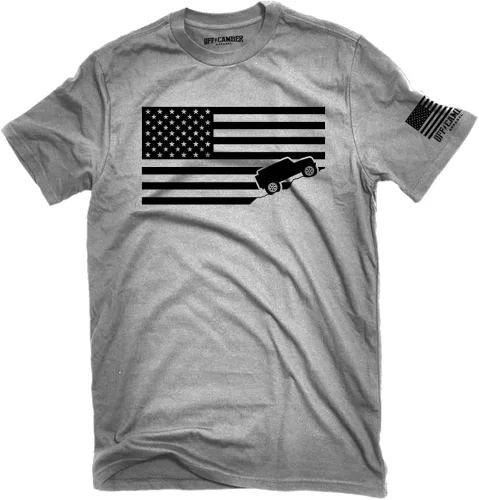 Vista 2 de Camiseta con bandera estadounidense Jeep Ash Gray