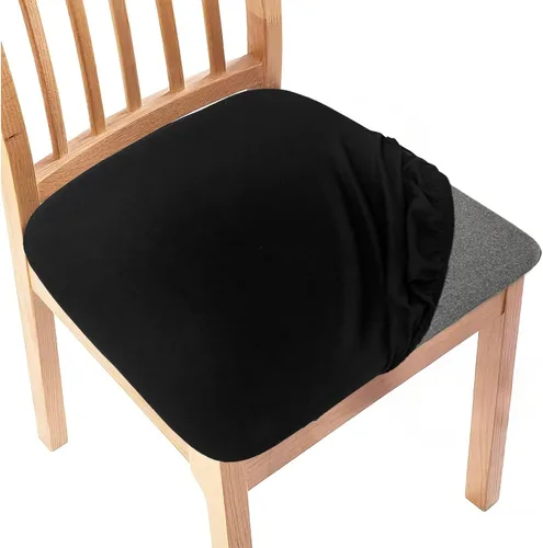 Vista 13 de Gute Fundas de asiento para silla, fundas de asiento para sillas de comedor con lazos, fundas elásticas de jacquard para sillas de comedor y cocina