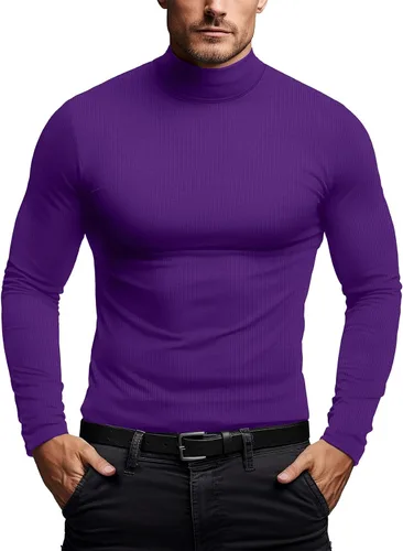 Vista 2 de Camisas de manga larga con cuello alto falso para hombre