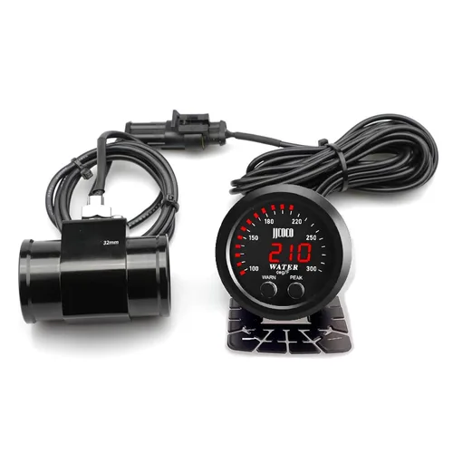 Vista 20 de Universal 52mm Medidor de Temperatura de Agua 0-300F (-17~187C) Electrónico LED Digital Azul DC12V para Automóvil con Adaptador de Sensor