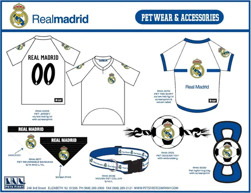 Vista 7 de Collar de perro Real Madrid MLS Real Madrid Sports Football Tough PET COLLAR en color del equipo, tamaño: pequeño
