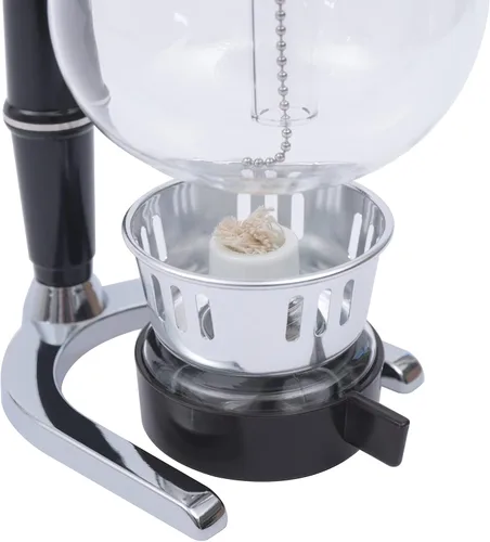Vista 6 de Siphon - Cafetera de sifón, 16.9 fl oz, cafetera sifón de mesa, cafetera sifón de acero inoxidable, cafetera al vacío, color negro
