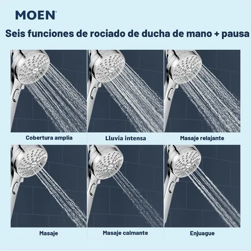 Vista 6 de Moen Engage Chrome Magnetix 2 en 1 Combo de ducha de lluvia con rociador de ducha de mano desmontable, con sistema de acoplamiento magnético, 26009