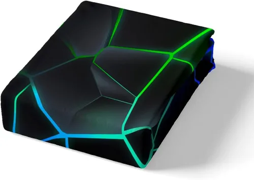 Vista 4 de Juego de ropa de cama geométrica de panal verde y azul, funda de edredón hexagonal estereoscópica para niños y niñas, funda de edredón hexagonal