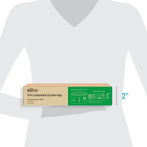 Vista 7 de BEIDOU-PAC Bolsas compostables para congelador de almacenamiento de alimentos, 50 unidades, 2 mil, 10.5 x 10.7 pulgadas, frescura, fácil de abrir