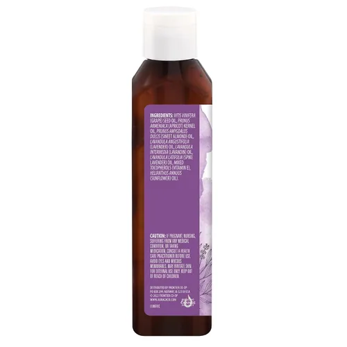 Vista 2 de Aura Cacia Aceite corporal de aromaterapia relajante de lavanda GC/MS probado para pureza 8 onzas líquidas