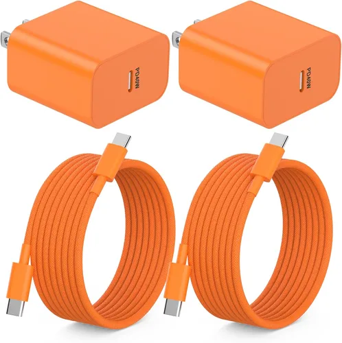 Vista 10 de Cargador rápido para iPhone 17 16 15, [certificado MFi] Bloque de cargador de pared USB C de 40 W con USB C de 10 pies de carga USB C a USB C cable