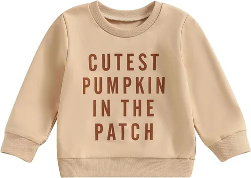 Vista 144 de Disfraz de Halloween para bebé, sudadera de calabaza con cuello redondo, suéter de manga larga, ropa de otoño