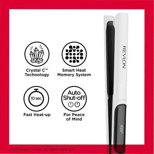 Vista 9 de REVLON Crystal C + plancha digital de cerámica para el cabello, brillo de larga duración y menos encrespamiento, (1 pulgada)