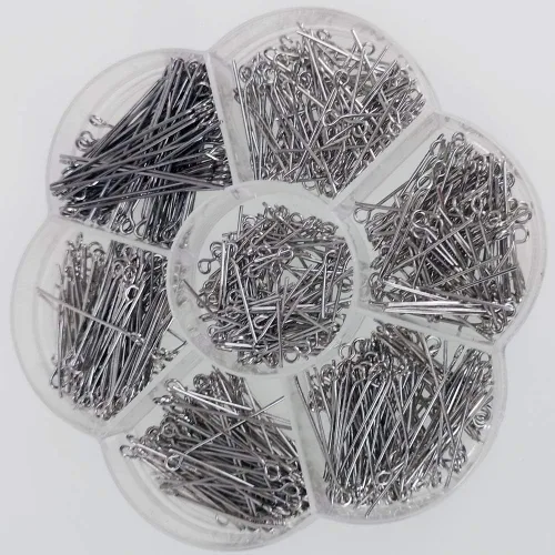Vista 2 de Chenkou Craft 700 piezas surtidas de 7 tamaños surtidos de alfileres para la fabricación de joyas (anti-plata, mezcla)