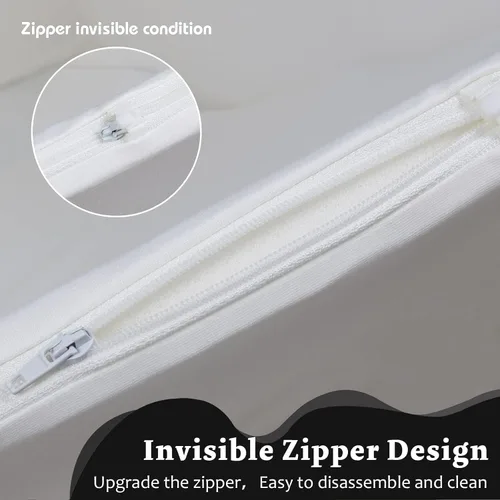 Vista 5 de Piscina cuadrada de espuma para niños pequeños, 35 x 35 x 12 pulgadas, piscina suave con funda extraíble, corralito de bolas de esponja Blanco