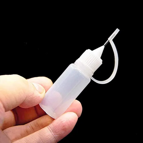 Vista 6 de Botella de pegamento con punta de aguja, gotero vacío, aplicador de botellas de plástico, herramienta de quilling, pegamento de punta de precisión