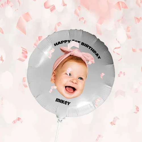 Vista 4 de Globo personalizado con cara, fotos personalizadas, globos de feliz cumpleaños, globos con nombre personalizado para regalos de fiesta de aniversario