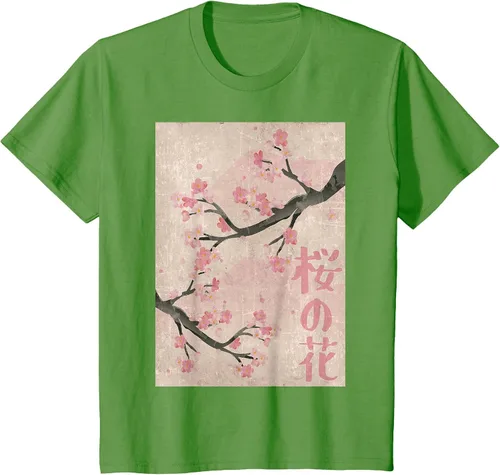 Vista 8 de Cherry Blossom Japanese Vintage Woodblock Japan Pink Sakura T-Shirt Asphalt Grey