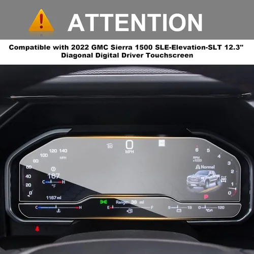 Vista 6 de YEE PIN Protector de pantalla GMC Elevation de 12.3 pulgadas 2022 GMC Sierra Accesorios, 2022 GMC Sierra 1500 SLE 2022 Protector de pantalla de 12.3