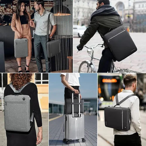Vista 2 de TUDEQU Bolsa para laptop de 15.6 pulgadas con correa, bolsa de computadora, funda para portátil, funda para laptop, bolsa de hombro para computadora