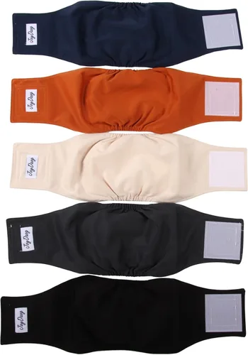 Vista 10 de JoyDaog - Pañales reutilizables para cachorros varones, paquete de 5, lavables, bandas reutilizables para el vientre, para perros
