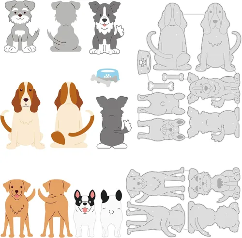 Vista 8 de BENECREAT 5 juegos de troqueles de metal de animales y gatos, troqueles de corte para hacer tarjetas, manualidades, álbumes de recortes, álbum
