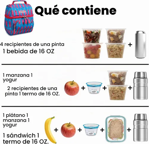 Vista 4 de J World Corey - Lonchera para niños y niñas, diseño nórdico