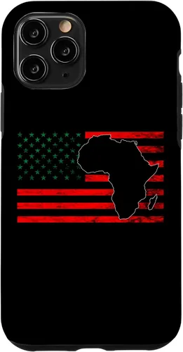 Vista 13 de Funda para iPhone 12 mini USA Black History Afro-American Pan African UNIA Flag Case