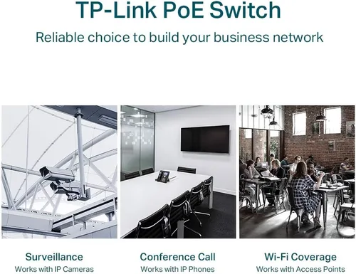 Vista 6 de TP-Link Switch Easy Smart Gigabit PoE+ de 24 puertos (TL-SG1428PE), 250W, 2 ranuras SFP, 10/100/1000 Mbps, compatible con escritorio, Linux, Unix