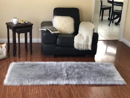 Vista 26 de LAMBZY Alfombra rectangular de piel de oveja sintética, súper suave, hipoalergénica, de felpa, lujosa alfombra de felpa sedosa para dormitorios