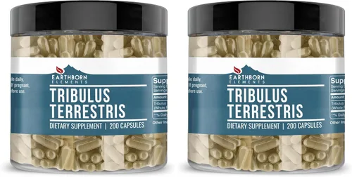Vista 5 de Earthborn Elements Tribulus Terrestris 200 cápsulas, puras y sin diluir, sin aditivos