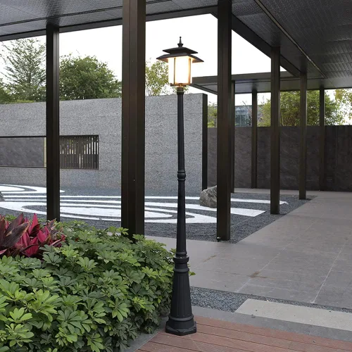 Vista 6 de Luces de poste al aire libre, lámpara de jardín impermeable de poste alto al aire libre, lámpara de jardín comunitario, lámpara de aluminio