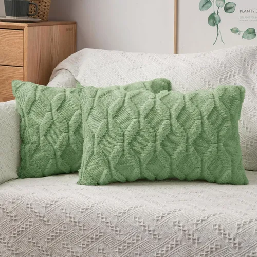 Vista 25 de MIULEE juego de 2 fundas de almohada de lana sintética, bordadas, para sillón, sofá, dormitorio, auto, fundas decorativas