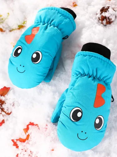 Vista 7 de Guantes de esquí de invierno guantes impermeables con forro de algodón cálido para niños