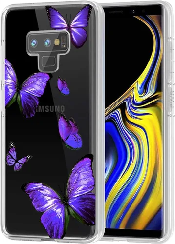 Vista 4 de Funda transparente compatible con Galaxy Note 9, Samsung Note 9 para niñas y mujeres, bonita funda protectora de TPU suave a prueba de golpes
