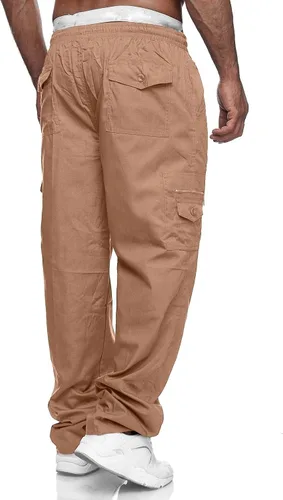 Vista 2 de Pantalones cargo casuales de sarga para hombre, los mejores pantalones deportivos para hombres altos y ajustados para hombre, pantalones de traje