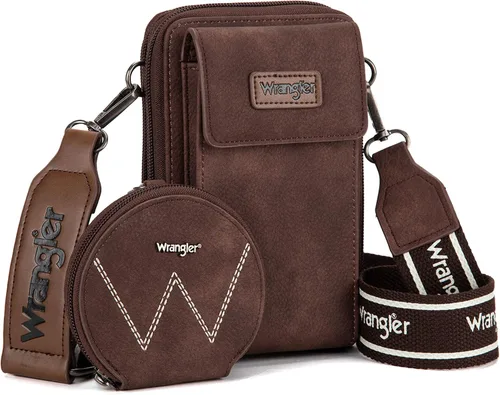 Vista 7 de Wrangler - Bolsas cruzadas para teléfono celular para mujer, monederos con ranuras para tarjetas de crédito