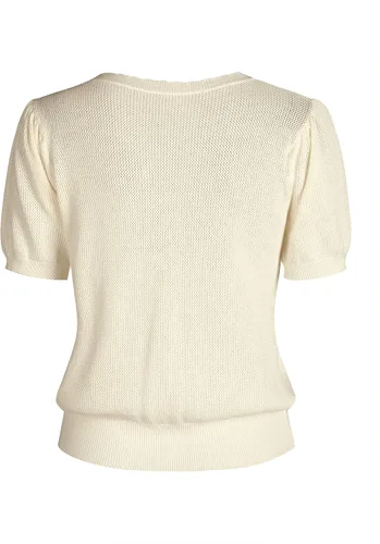 Vista 8 de Women's Short Puff Sleeve Cardigan Shrugs Open Front Button Down Lightweight Knit Sweater Cardigan