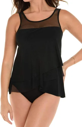 Vista 2 de Miraclesuit Womens Swimwear DD-Cup Illusionist Mirage High Neckline Underwire Bra Tankini Bathing Suit Top