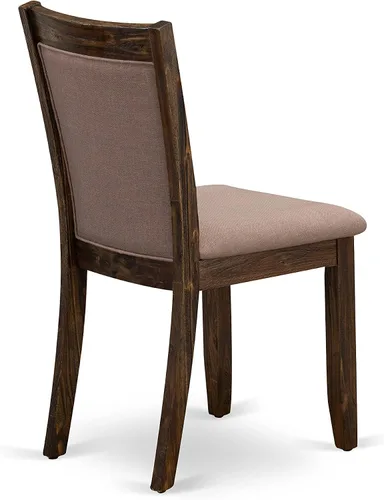 Vista 11 de East West Furniture F2MZ7-748 - Juego de mesa y sillas de cocina de 7 piezas que consta de una mesa redonda de comedor con pedestal y 6 sillas