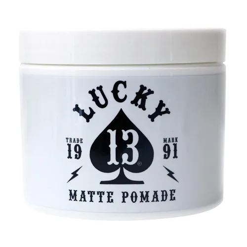 Vista 2 de Lucky 13 Barber Supplies - Pomada mate para el cabello, a base de agua, alta sujeción, acabado mate, aroma a vainilla de tabaco, 4 onzas