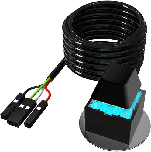Vista 7 de DKE Interruptor de Alimentación de Computadora de Escritorio Cable Adaptador de Control de Fuente de Alimentación 2M (6.6 ft) Botón de Encendido