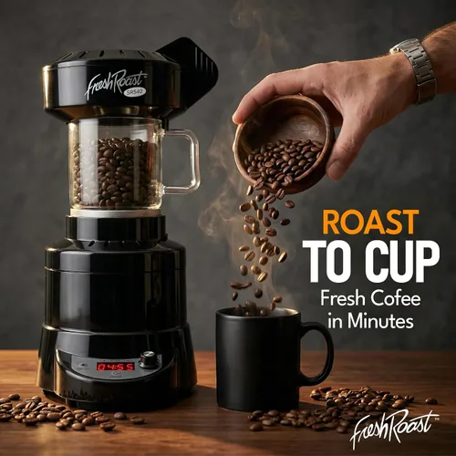 Vista 9 de SR540 Tostador Automático de Granos de Café Tueste Café en Casa Ajustes de Calor Variables Control de Ventilador de Convección Pantalla