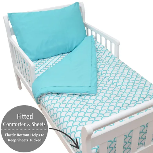 Vista 2 de TL Care Juego de ropa de cama de 4 piezas 100% percal de algodón para niños y niñas