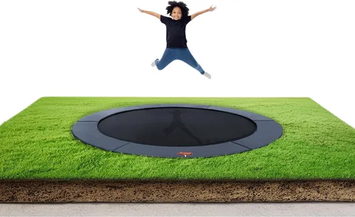 Vista 14 de Avyna Trampolín redondo en el suelo de alta calidad, 15 pies, 14 pies y 12 pies - Trampolín al aire libre para niños y adultos con características