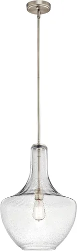 Vista 7 de Kichler Everly - Lámpara colgante de 11.25 pulgadas con 1 luz, diseño de vidrio fantasía transparente en níquel cepillado