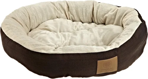 Vista 9 de AMERICAN KENNEL CLUB Cama redonda de tela Mason de 23 pulgadas para mascotas, elegante cama lavable para perros con parte inferior antideslizante