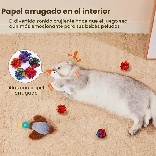 Vista 4 de Potaroma Juguetes para gatos de pájaros, paquete de 2 juguetes suaves