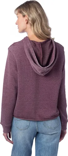 Vista 2 de Alternative Sudadera con capucha para mujer, con capucha de rizo francés, estilo vintage y lavado mineral