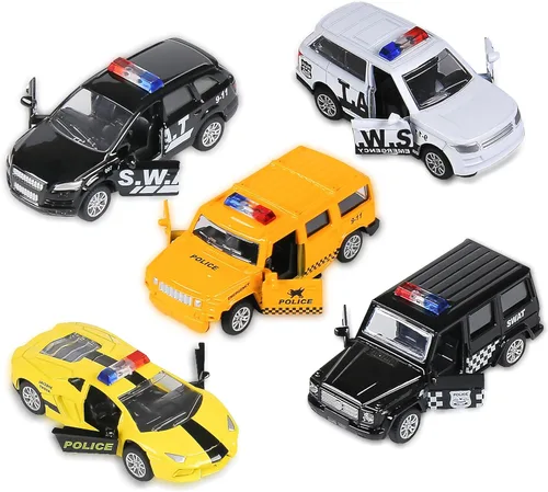 Vista 8 de KIDAMI Juego de Coches y Autobuses de Juguete de Metal Fundido a Presión, Escala 1:64, Vehículos de Autobús Urbano de Dos Pisos, Coches de Retroceso