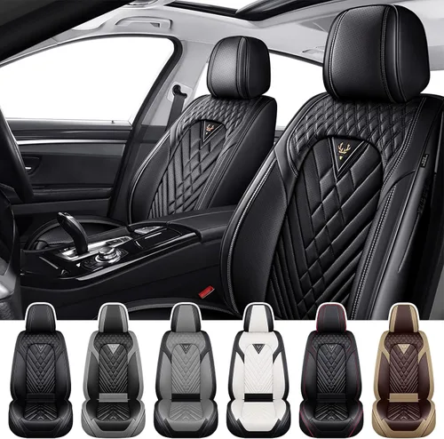 Vista 27 de Fundas de Asiento de Coche para Nissan Murano 2003-2026, Funda de Asiento Completa de Piel Nappa Impermeable, Protector de Asiento Automotriz Gris