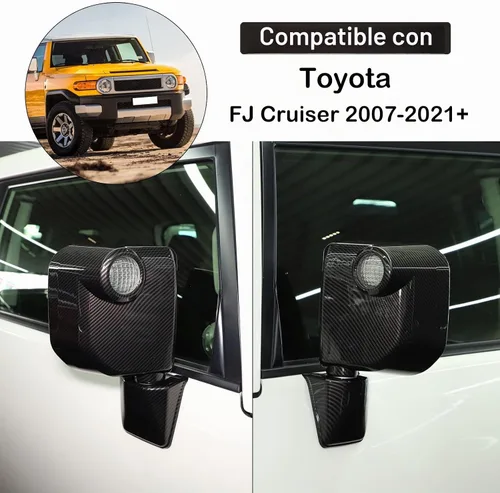 Vista 2 de 6 piezas de cubierta de espejo retrovisor exterior compatible con Toyot@ FJ Cruiser 2007-2021 Aunginsy cubierta de protección para retrovisor